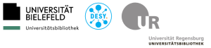 Logos der Projektpartner: Universitätsbibliothek Bielefeld, Deutsches Elektronen-Synchrotron und Universitätsbibliothek Regensburg